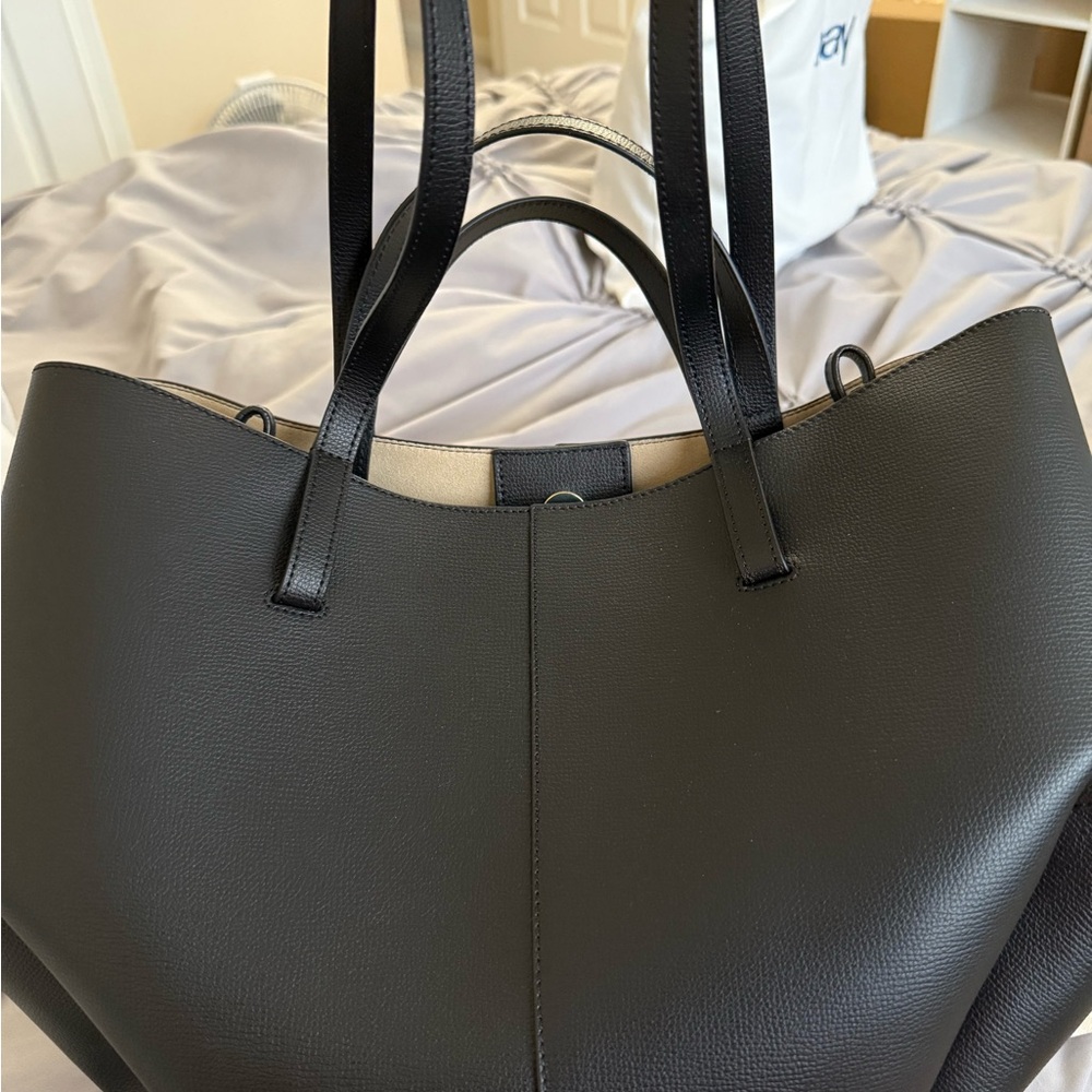 Polène Black Leather Tote Bag - Picture 3 of 12